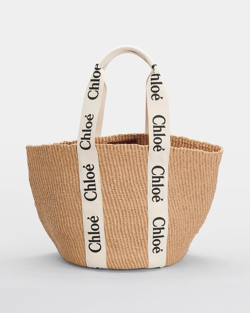 Woody Logo Large Basket Tote Bag